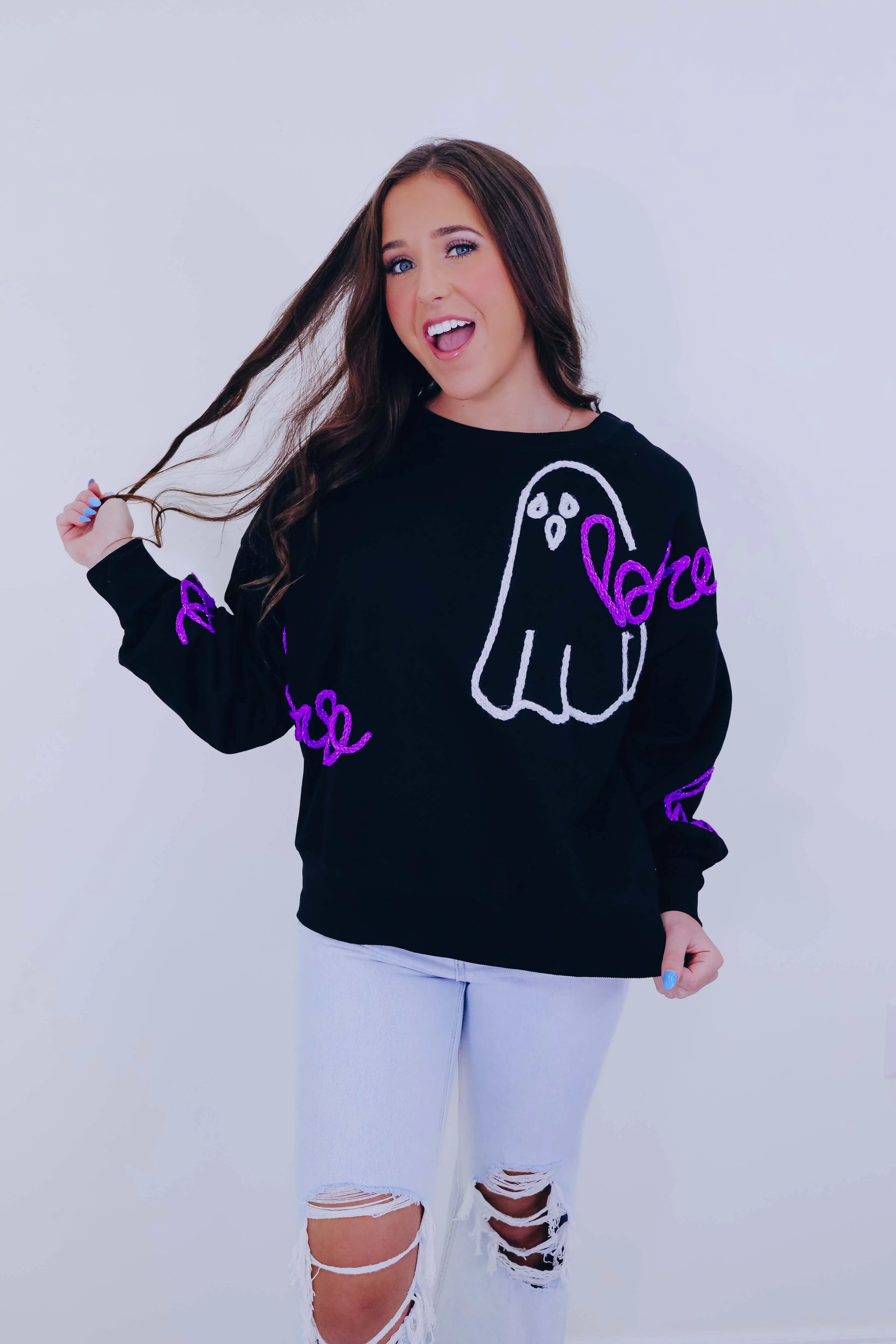 Boo-gie Ghost Embroidered Sweatshirt